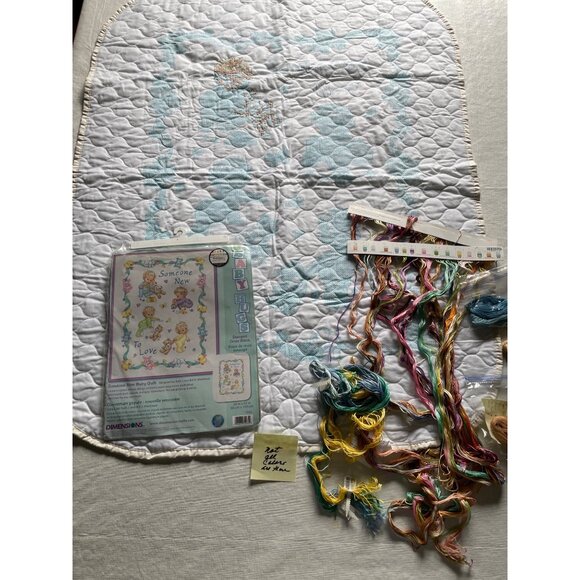 Dimensions Baby Quilt Cross Stitch Kit "Someone New To Love" 34" x 43" - Picture 1 of 11